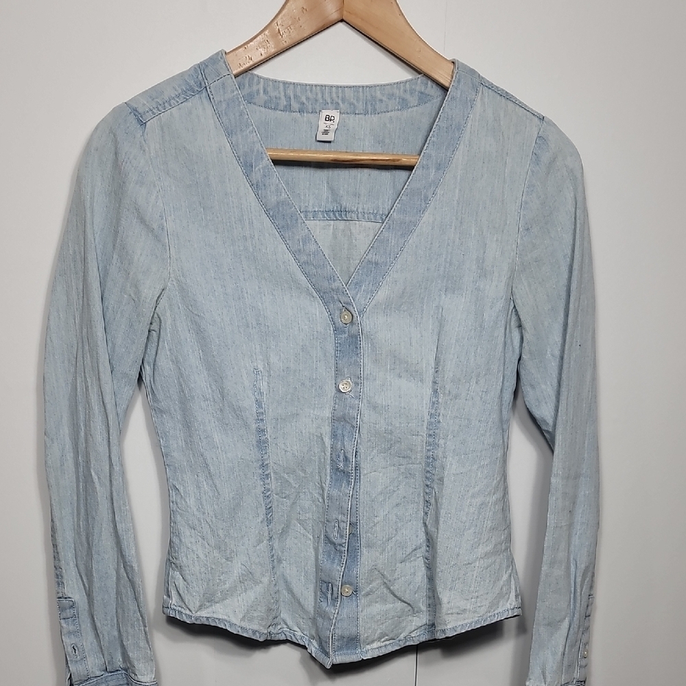 BP Light Blue Denim Button-Down Shirt